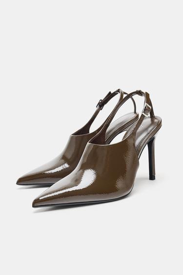 HIGH VAMP SLINGBACK SHOES - Taupe Grey by Zara - Image 2