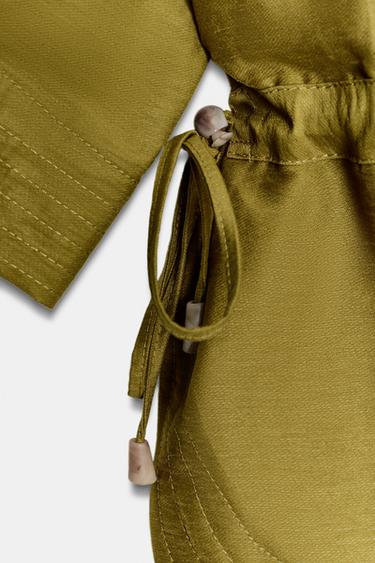 LINEN BLEND SAFARI SHIRT WITH DRAWSTRINGS - Oil by Zara - Image 6