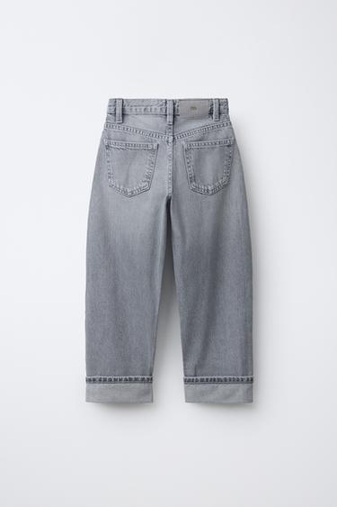 RIPPED BARREL JEANS - Grey by Zara - Image 1
