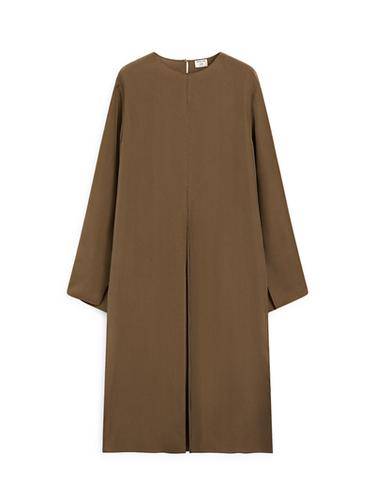 Haut long 100 % soie à split - STUDIO - Caramel de Zara