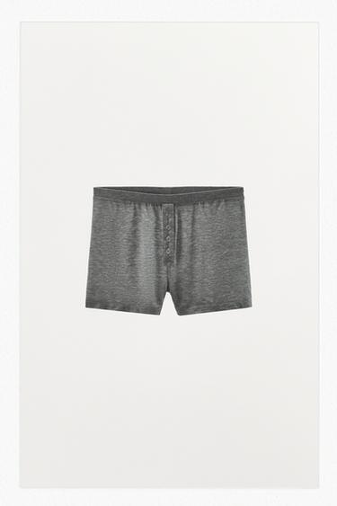 LYOCELL BLEND SHORTS WITH BUTTONS - Grey by Zara