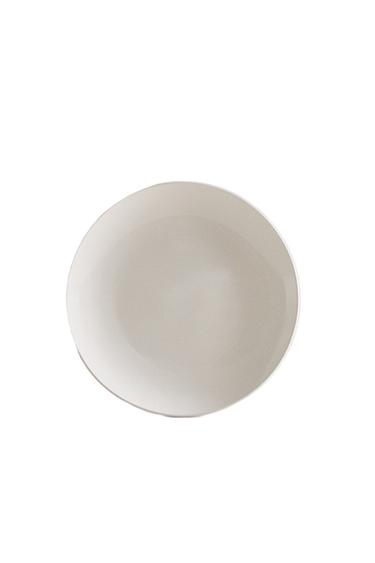 طبق مسطح من الخزف الحجري - أبيض الخاص بـ Zara