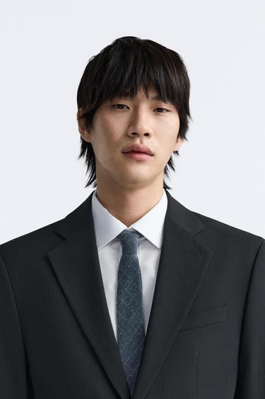 100% IPAKDAN XOL-XOL GALSTUK - Toʻq koʻk Zara tomonidan - Tasvir 0