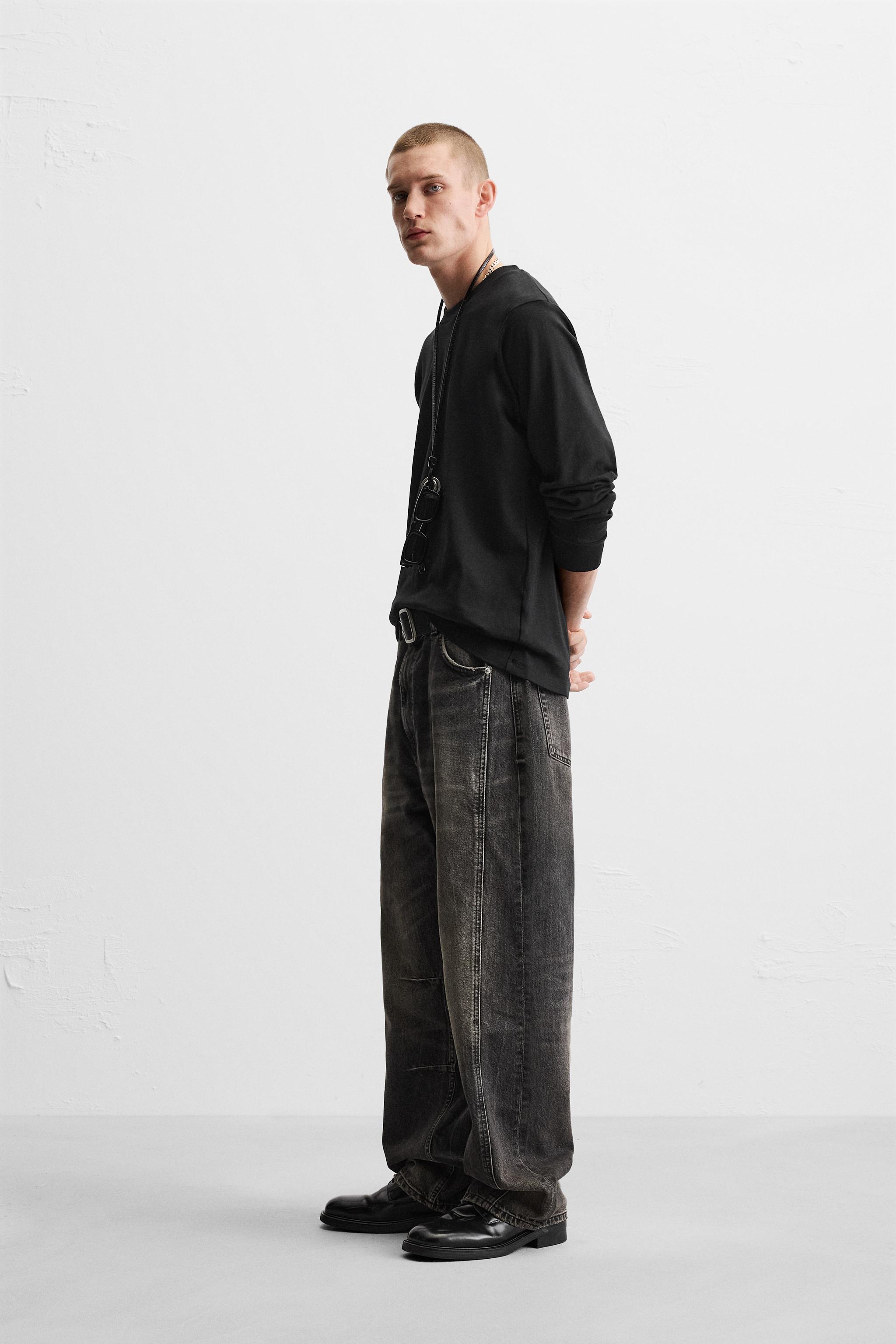シームディテール バギー デニムパンツ - カーボン | ZARA Japan