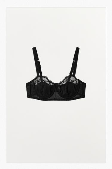 ΣΟΥΤΙΕΝ ΜΕ ΜΠΑΝΕΛΕΣ POINTELLE ΔΑΝΤΕΛΑ - Μαύρο του Zara