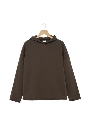 SUDADERA RELAXED FIT CAPUCHA - Marrón de Zara