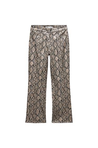 ANIMAL PRINT FAUX LEATHER PANTS
