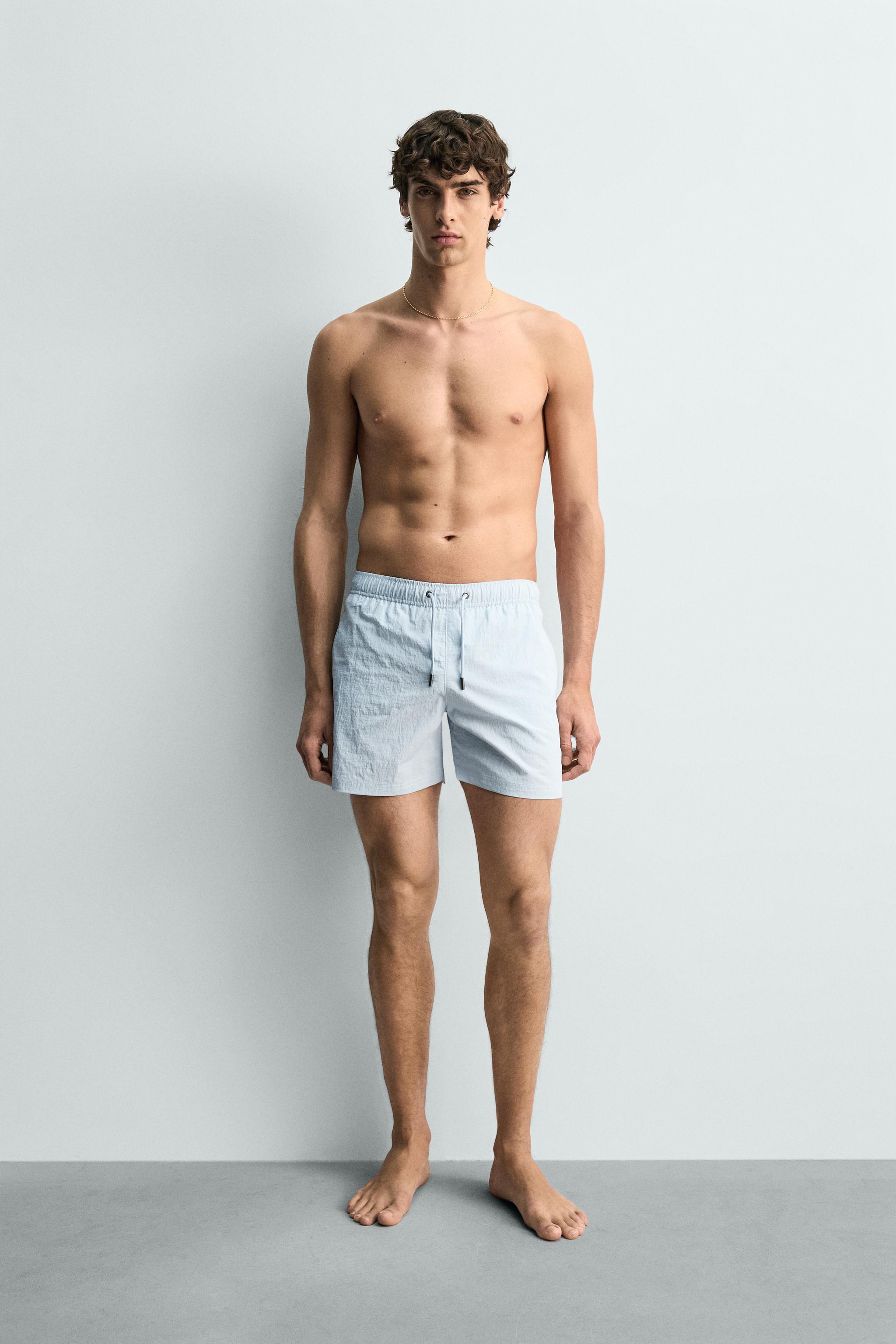 MAILLOT DE BAIN MI-LONG À RAYURES