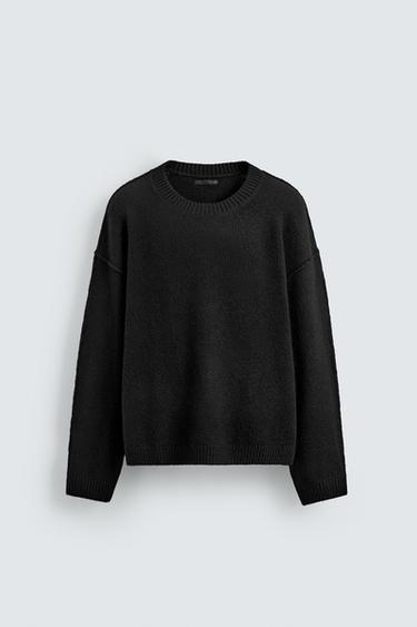 SWEATER WITH TEXTURED REVERSIBLE SEAMS - Black by Zara