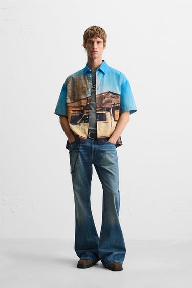 PHOTOGRAPHIC PRINT SHIRT - Blue by Zara