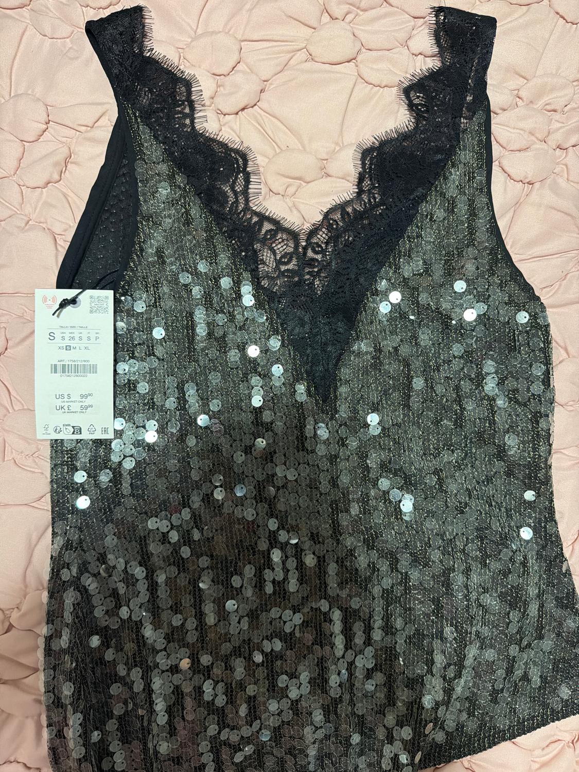 SEQUIN LACE TOP ZW COLLECTION - Image 2