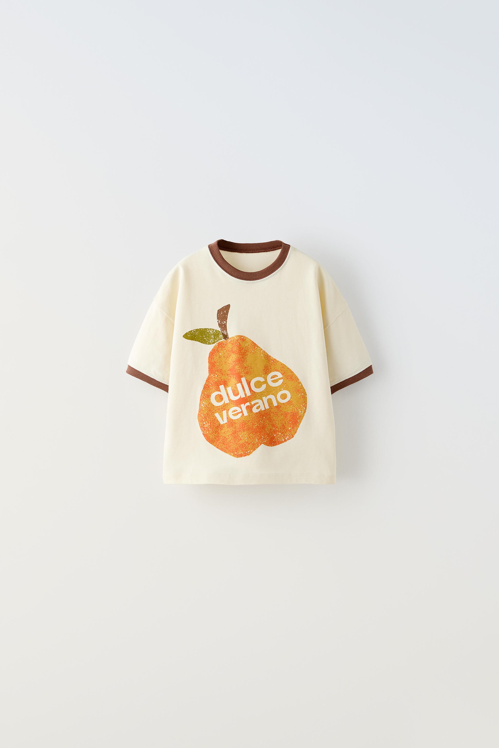 PIPED SUMMER PRINT T-SHIRT - Ecru | ZARA United States