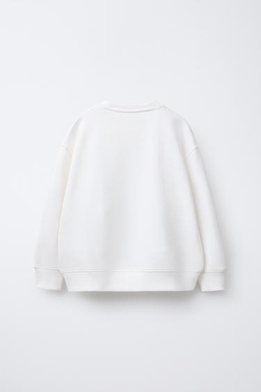RAISED GRAFFITI SWEATSHIRT - Ecru by Zara - Image 1