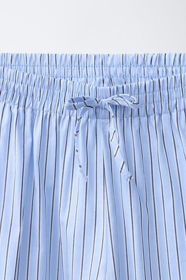 PANTALON BOUFFANT À RAYURES - Bleu de Zara - Image 2