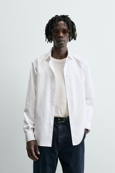 CAMISA ACETINADA SLIM FIT - Branco da Zara