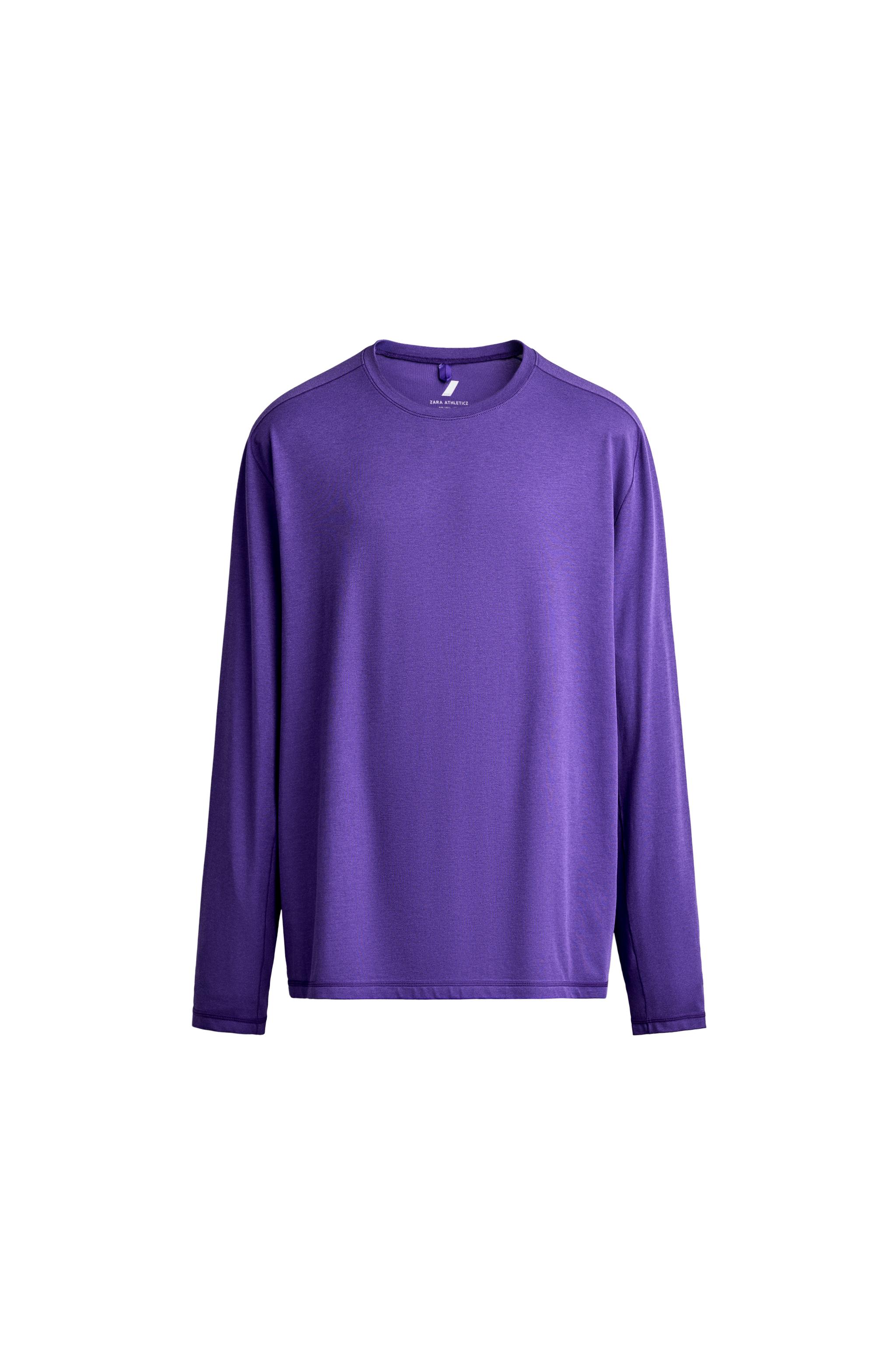 LONG SLEEVE TECHNICAL T-SHIRT - Blue / Gray | ZARA United States