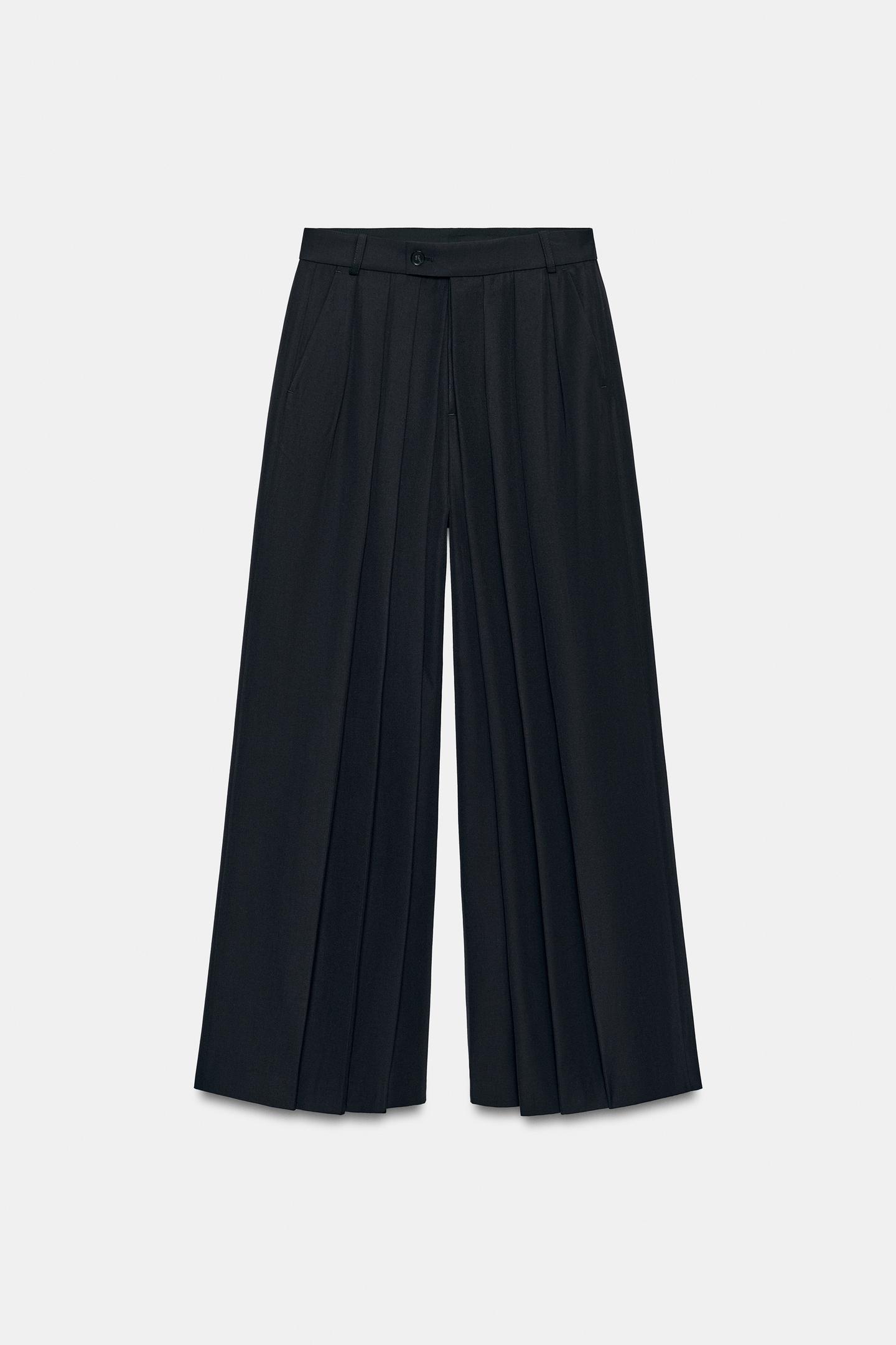 Женские брюки Zara ZW Collection Volume, цвет: Тёмно-синий — фото 6
