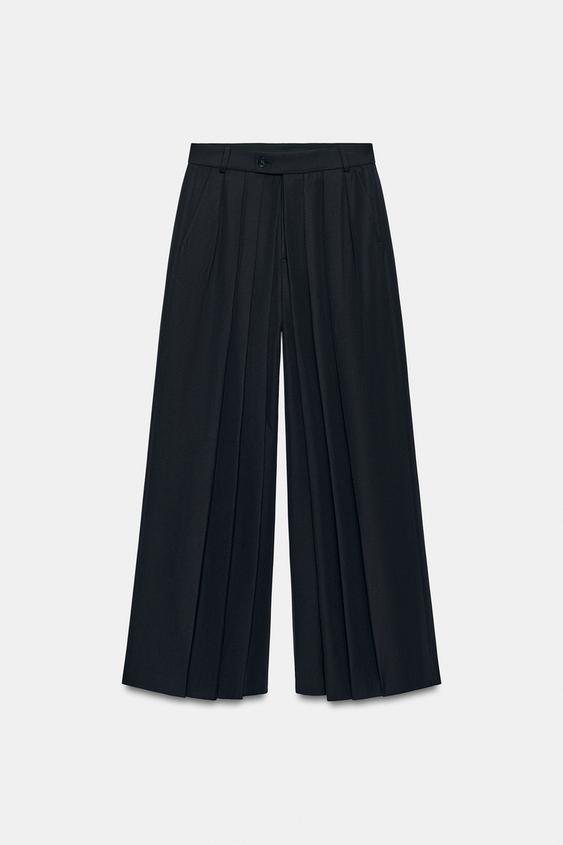 PANTALON VOLUME ZW COLLECTION - Bleu marine de Zara - Image 5