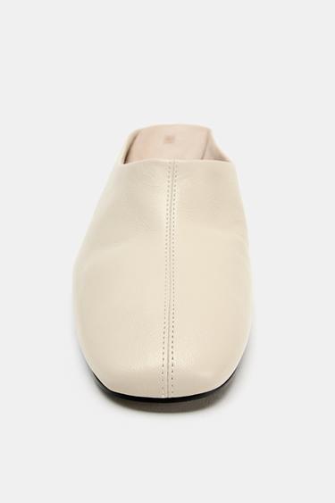 MULES COMPENSÉES EN CUIR ÉDITION LIMITÉE - Blanc écru de Zara - Image 5