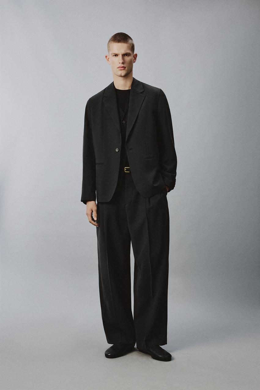 RELAXED FIT FLOWY BLAZER - Black | ZARA United States