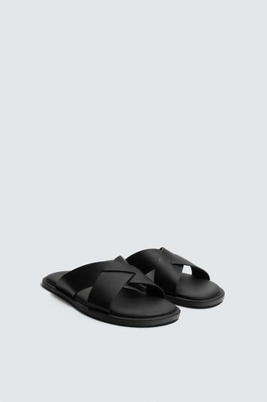 Zara CROSSED SANDALS - Black