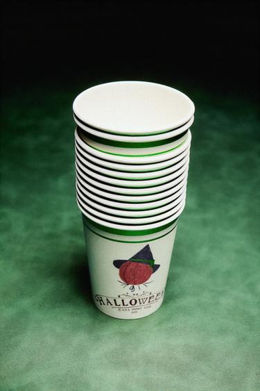 LOT DE 12 VERRES EN PAPIER POUR ENFANTS HALLOWEEN - Multicolore de Zara