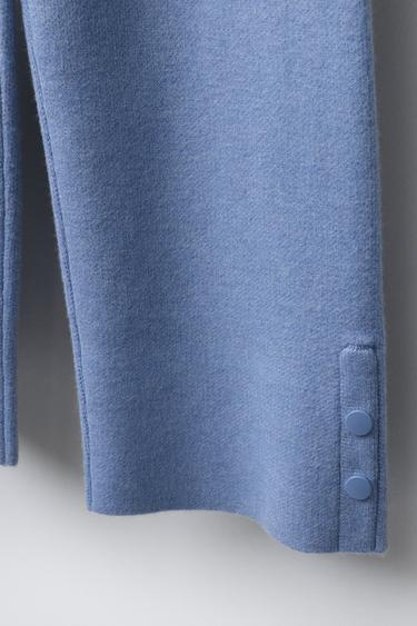 PANTALON EN MAILLE À JAMBES LARGES - Bleu délavé de Zara - Image 3