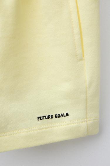 PLUSH JERSEY BERMUDAS WITH SLOGAN - Yellow by Zara - Image 3