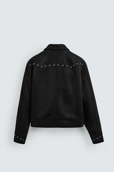 CAZADORA EFECTO ANTE - Negro de Zara