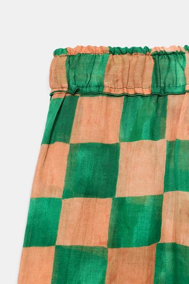 ZW COLLECTION RAMIE CHECK PALAZZO TROUSERS - Multicoloured by Zara - Image 7