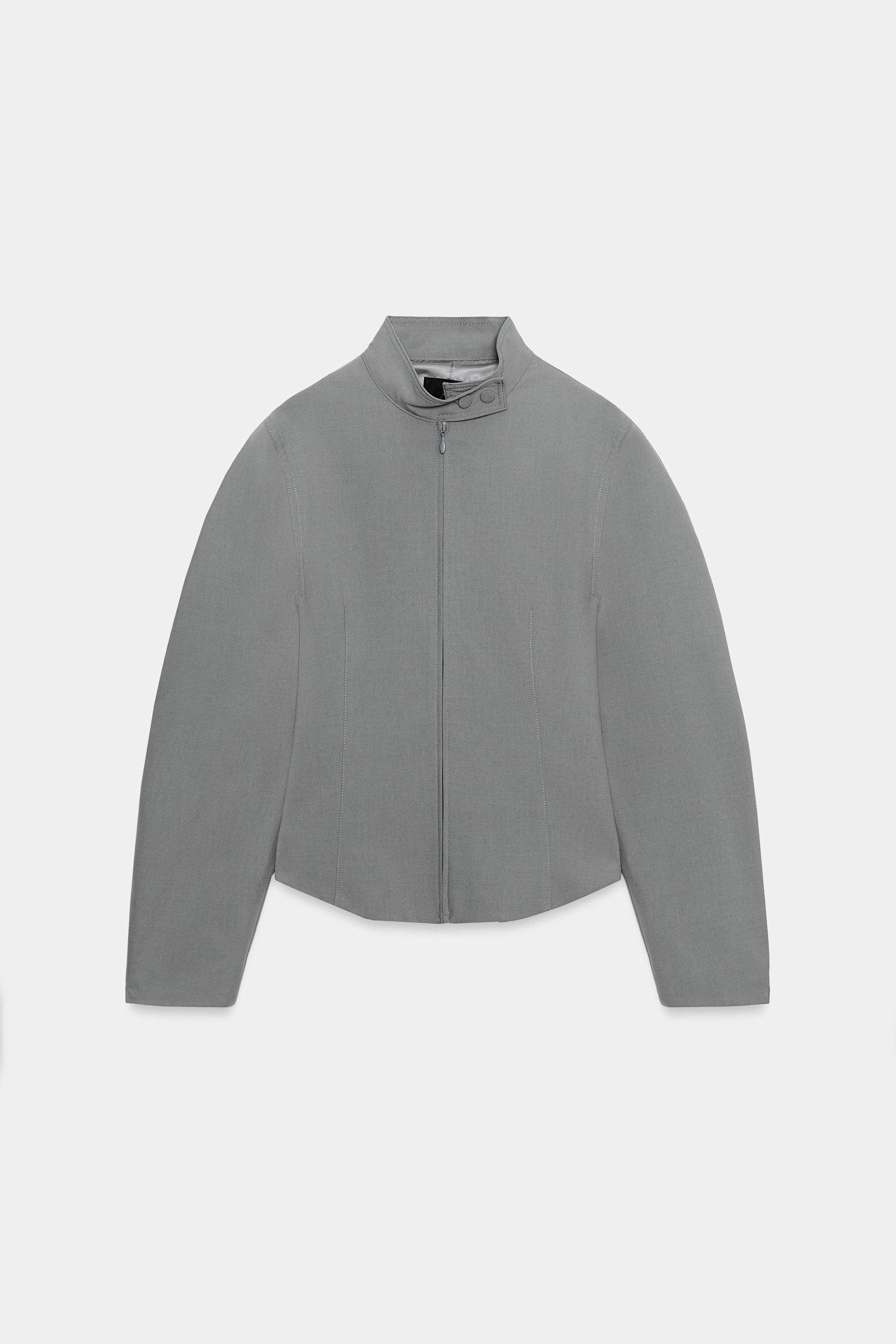Женские куртки Zara VOLUMINOUS SLEEVE JACKET — фото 9