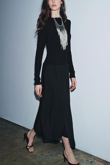 КОМБІНОВАНА СУКНЯ ZW COLLECTION - Чорний Zara