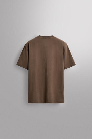 BASIC COTTON TRAINING T-SHIRT - Brown by Zara - Image 7