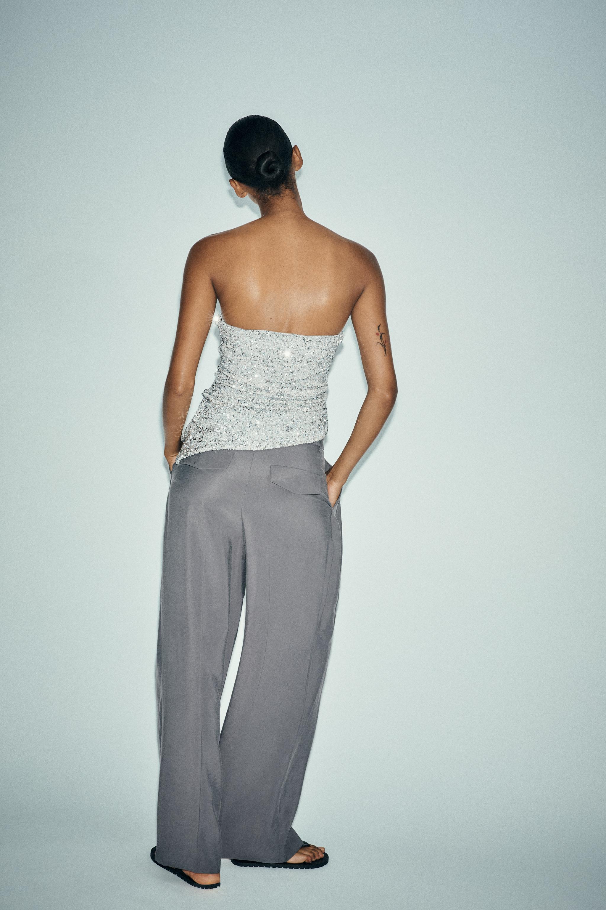 TOP BUSTIER À PAILLETTES