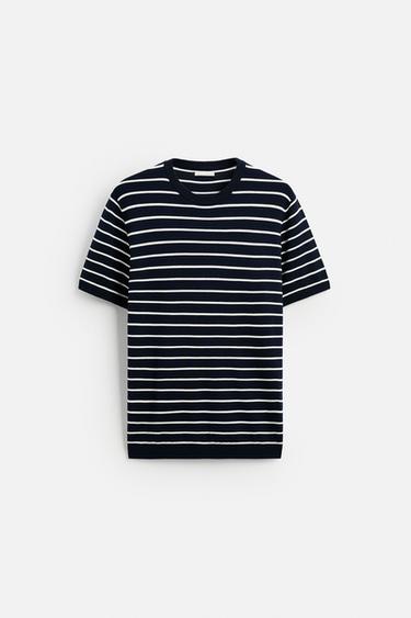 REGULAR FIT KNIT T-SHIRT - striped by Zara