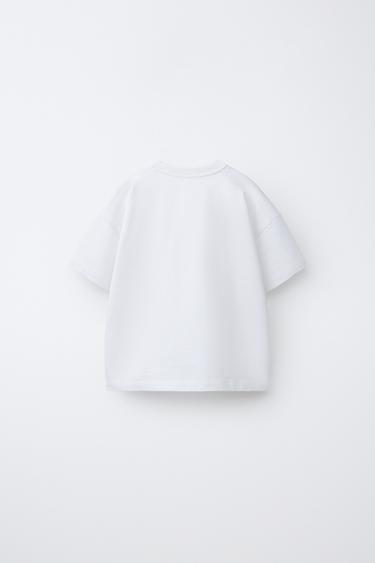T-SHIRT UNI HEAVY WEIGHT - Blanc cassé de Zara - Image 1