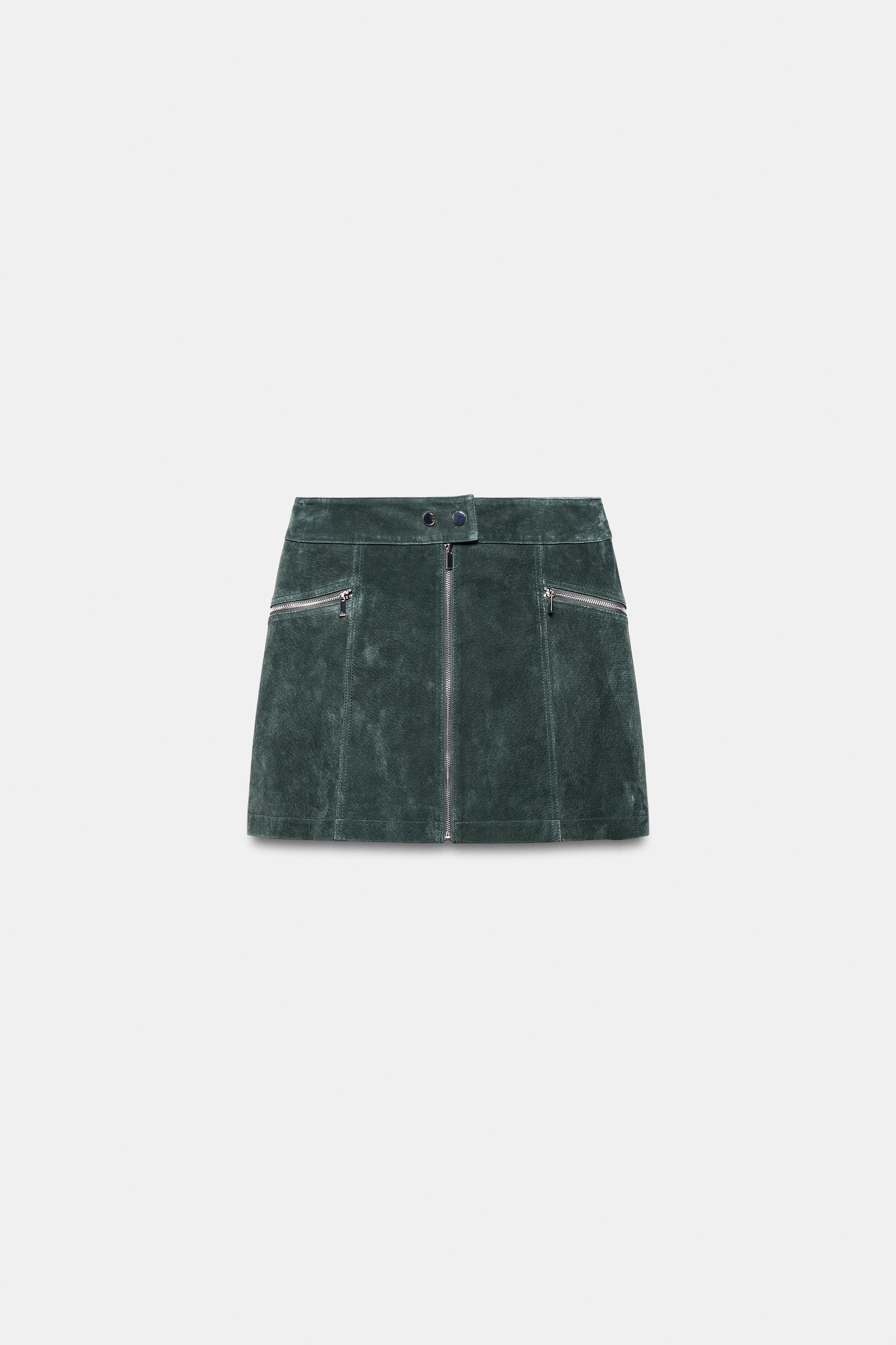 100% SUEDE LEATHER MINI SKIRT