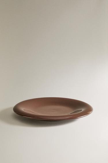 ASSIETTE À DESSERT GRÈS ÉMAILLÉ - Marron de Zara - Image 1