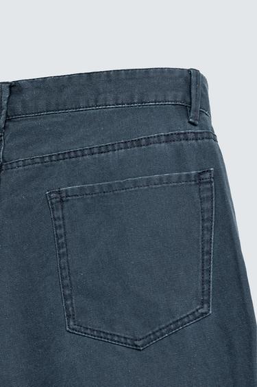 WASHED STRAIGHT-LEG TROUSERS - Petrol blue by Zara - Image 8