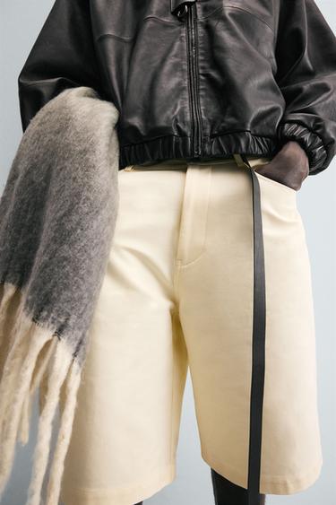 RELAXED FIT LIMITED EDITION BERMUDA SHORTS - Ecru by Zara