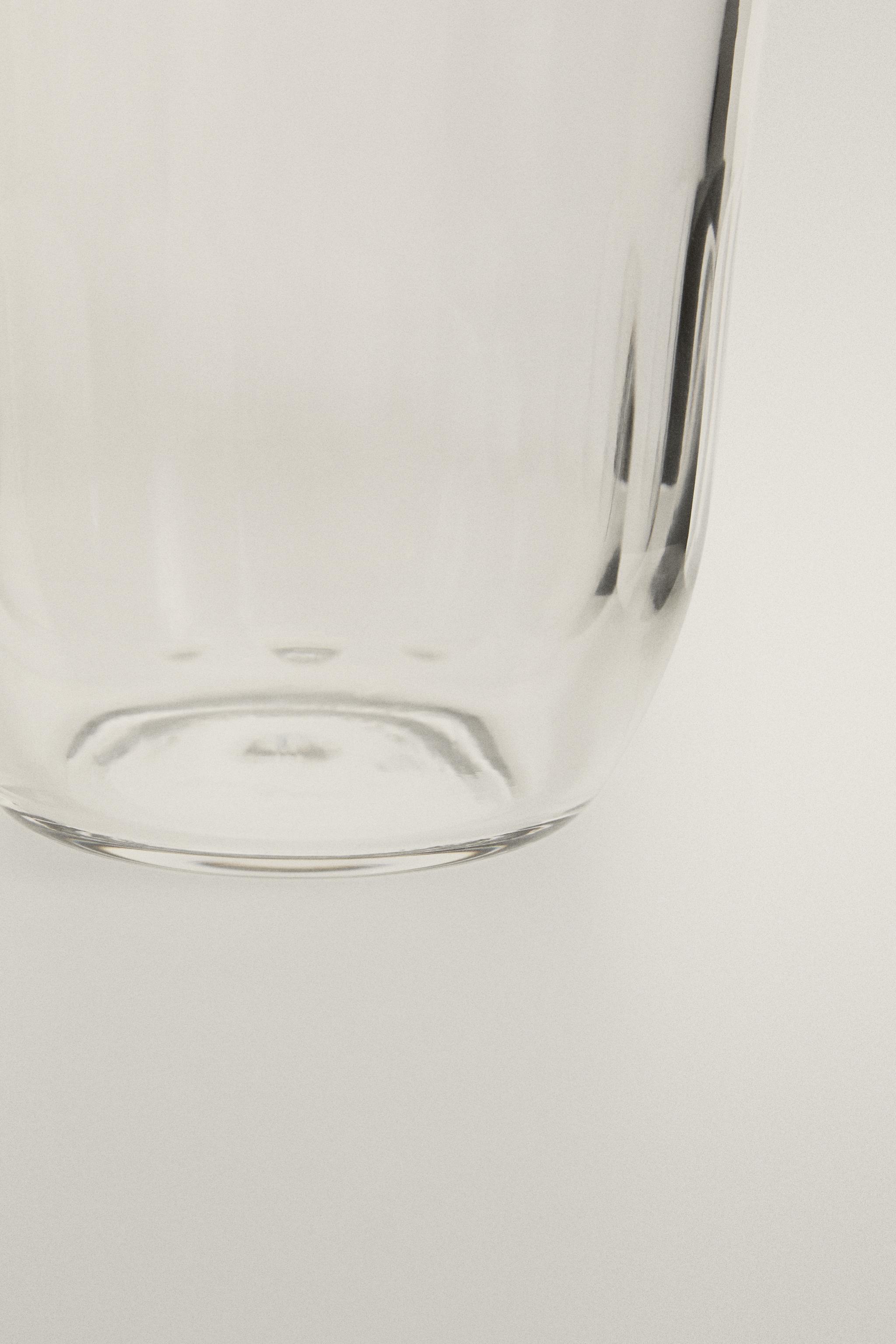 VERTICAL RAISED DESIGN GLASS TUMBLER
