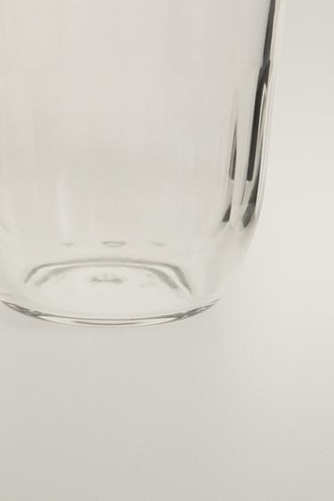 VERTICAL RAISED DESIGN GLASS TUMBLER - Transparent by Zara - Image 3