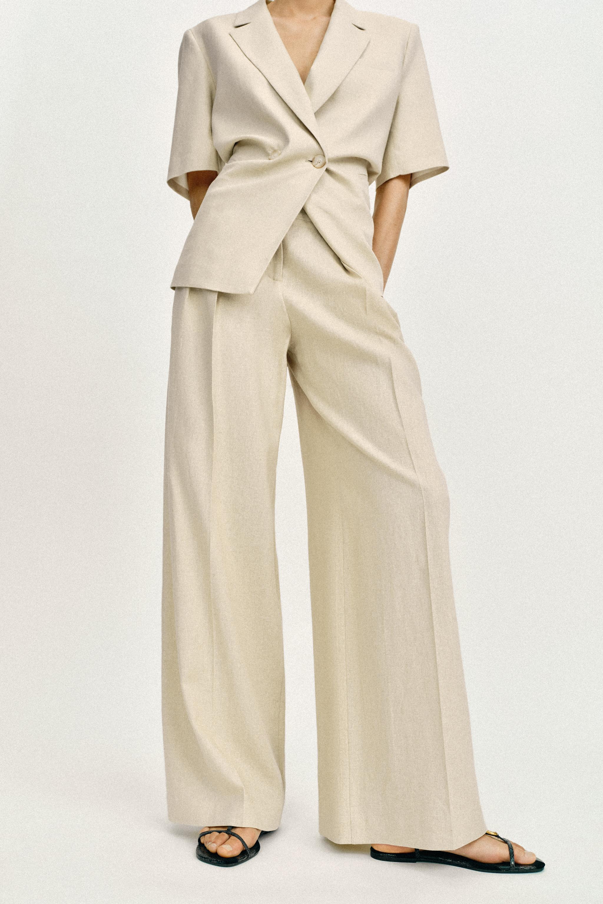 WIDE LEG LINEN PANTS