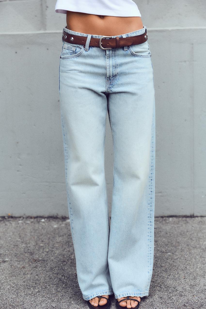 TRF RELAXED FIT ミッドライズ デニムパンツ - ライトブルー | ZARA 