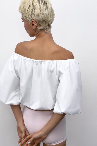 ΤΟΠ ΜΠΑΛΟΝΙ ΑΠΟ ΒΑΡΥ ΒΑΜΒΑΚΙ - Λευκό του Zara