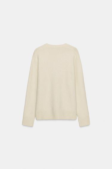 PLAIN KNIT JUMPER - Ecru by Zara - Image 9
