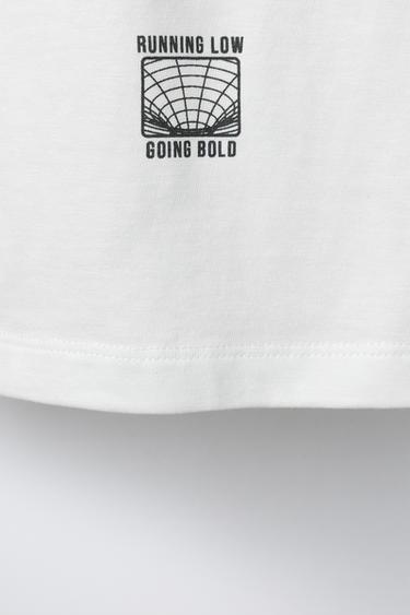 GRAFFITI TEXT T-SHIRT - Oyster-white by Zara - Image 3