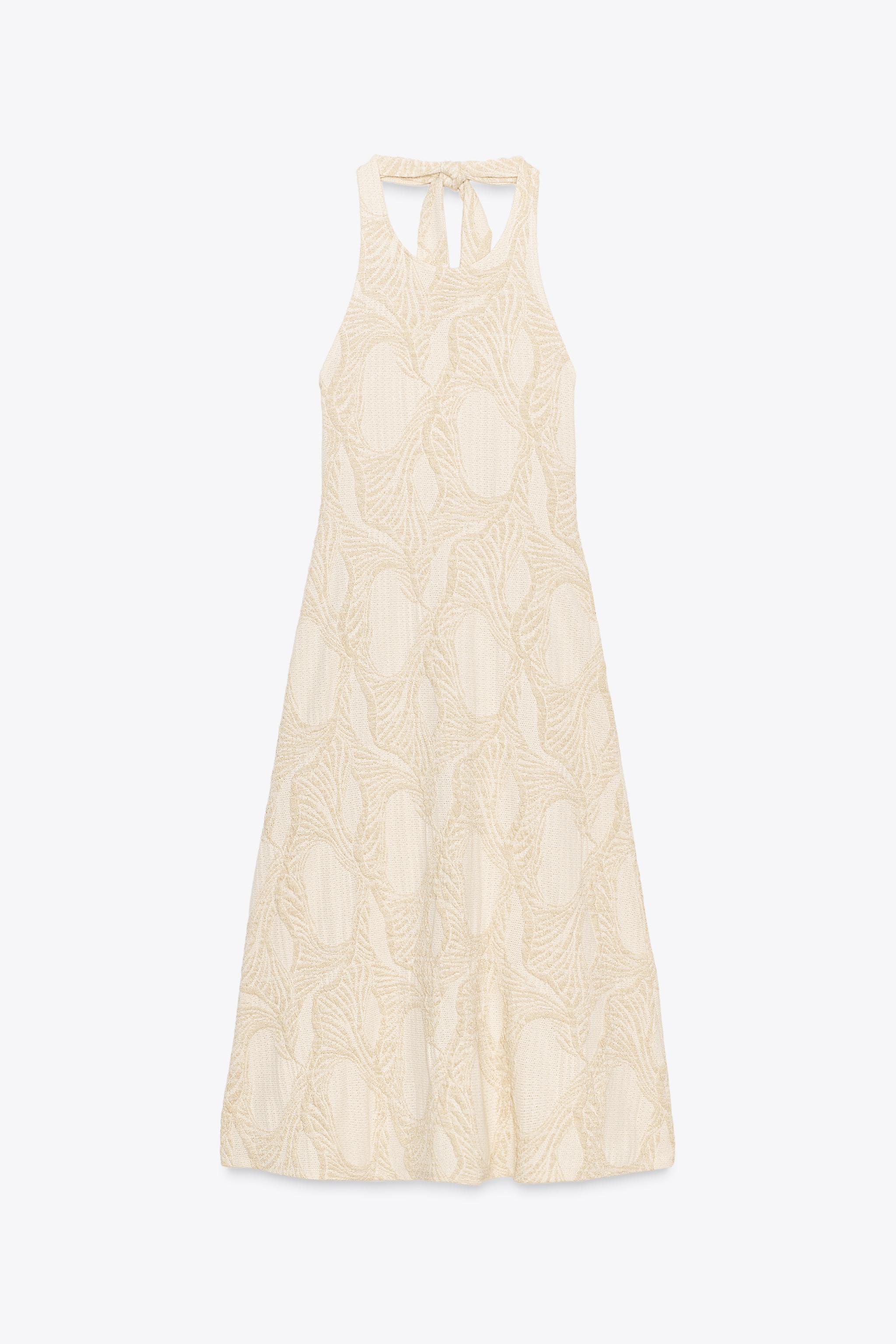 Lace Trimmed Jacquard Dress 新品・ハンガー・タグ付き BELTED JACQUARD DRESS - Ecru | ZARA Canada