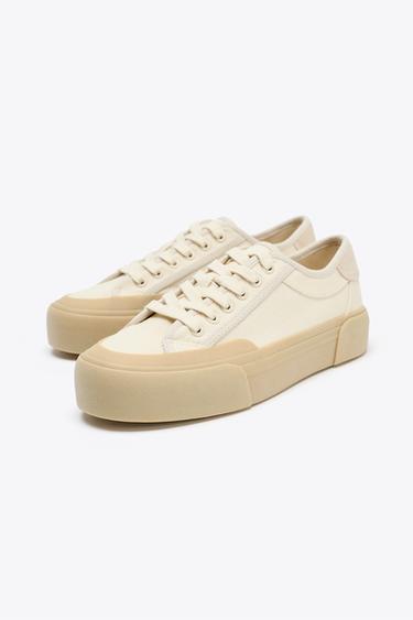 FABRIC TRAINERS - Ecru White by Zara - Image 1