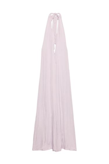 SATIN HALTER MIDI DRESS - Lilac by Zara